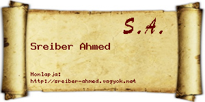 Sreiber Ahmed névjegykártya